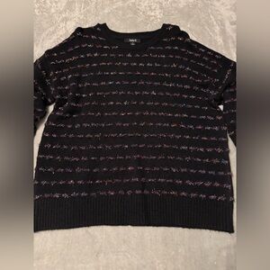 Tahari Black Sweater with Colorful Accents